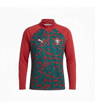 Puma Puma Youth Portugal WC World Cup 2026 Long Sleeve Training Drill Top- Club Red/Green Lagoon