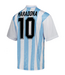 adidas Diego Maradona 10 Argentina World Cup 1986 Retro Throwback Licensed Soccer Jersey- White/Blue