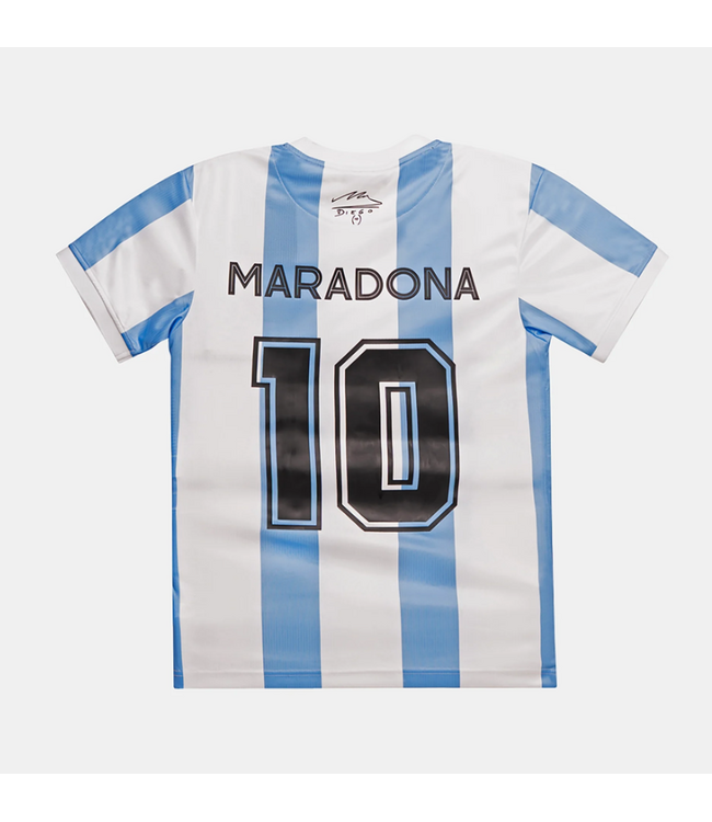 adidas Diego Maradona 10 Argentina World Cup 1986 Retro Throwback Licensed Soccer Jersey- White/Blue