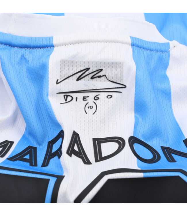 adidas Diego Maradona 10 Argentina World Cup 1986 Retro Throwback Licensed Soccer Jersey- White/Blue