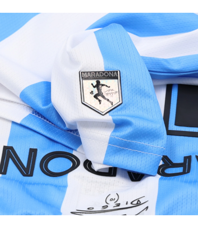 adidas Diego Maradona 10 Argentina World Cup 1986 Retro Throwback Licensed Soccer Jersey- White/Blue