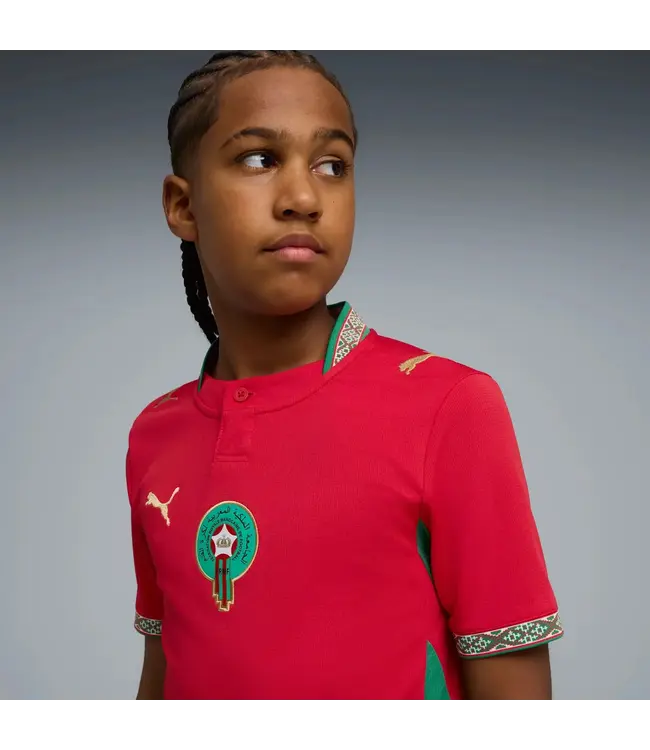 Puma Puma Youth Morocco WC World Cup 2026 Home Jersey - Fast Red/Victory Gold