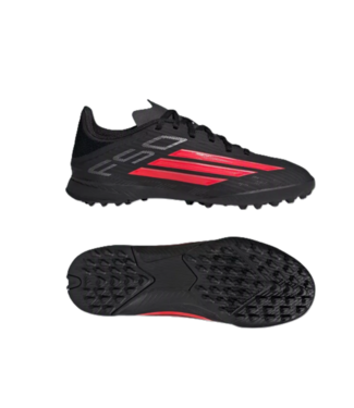 adidas adidas Jr F50 League TF Turf Soccer Shoes - Core Black/Lucid Red