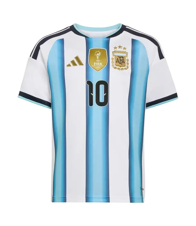 adidas adidas Youth Argentina World Cup 2026 Messi # 10 Home Jersey - White/Icey Blue/Light Blue