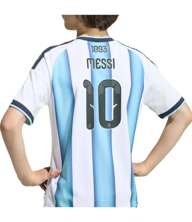 adidas adidas Youth Argentina World Cup 2026 Messi # 10 Home Jersey - White/Icey Blue/Light Blue