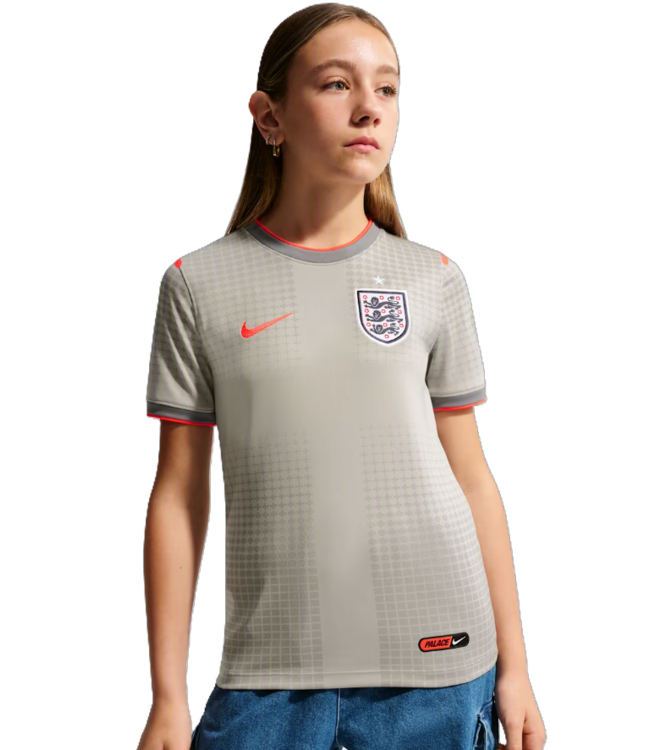 Nike Nike Youth England x Palace WC World Cup 2026 DriFit PreMatch Training Jersey - Pewter Grey/Bright Crimson