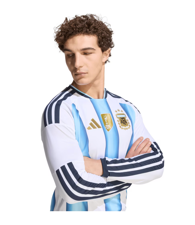 adidas adidas Argentina World Cup 2026 Long Sleeve Home Jersey - White/Icey Blue/Light Blue