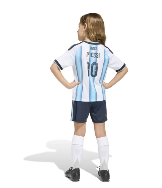 adidas adidas Argentina World Cup 2026 Home Messi # 10 Toddlers Mini Kit - White/Icey Blue/Light Blue