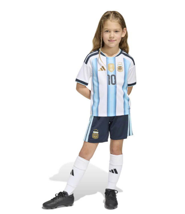adidas adidas Argentina World Cup 2026 Home Messi # 10 Toddlers Mini Kit - White/Icey Blue/Light Blue