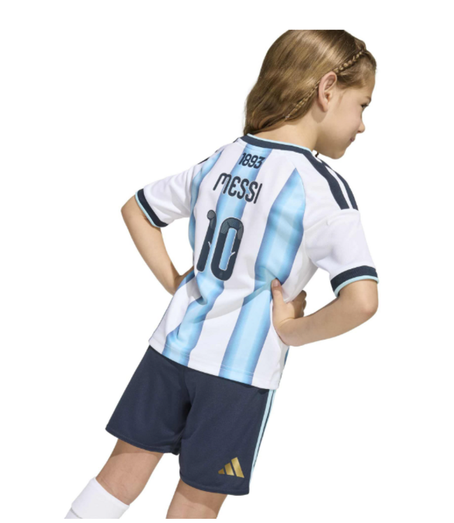 adidas adidas Argentina World Cup 2026 Home Messi # 10 Toddlers Mini Kit - White/Icey Blue/Light Blue