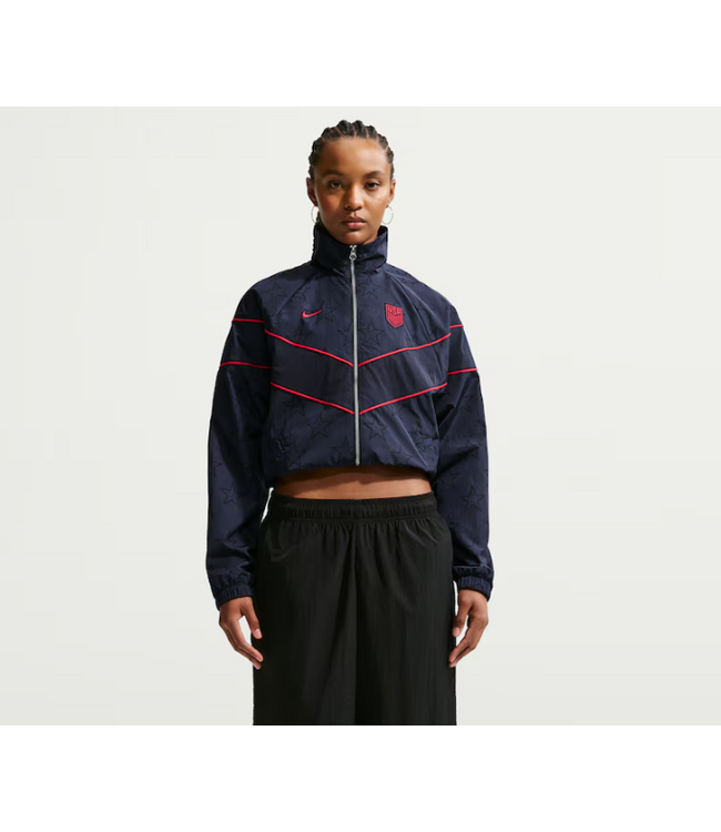Nike Nike USA United States Womens World Cup 2026 Windrunner UV Woven Full-Zip Jacket - Dark Obsidian/University Red