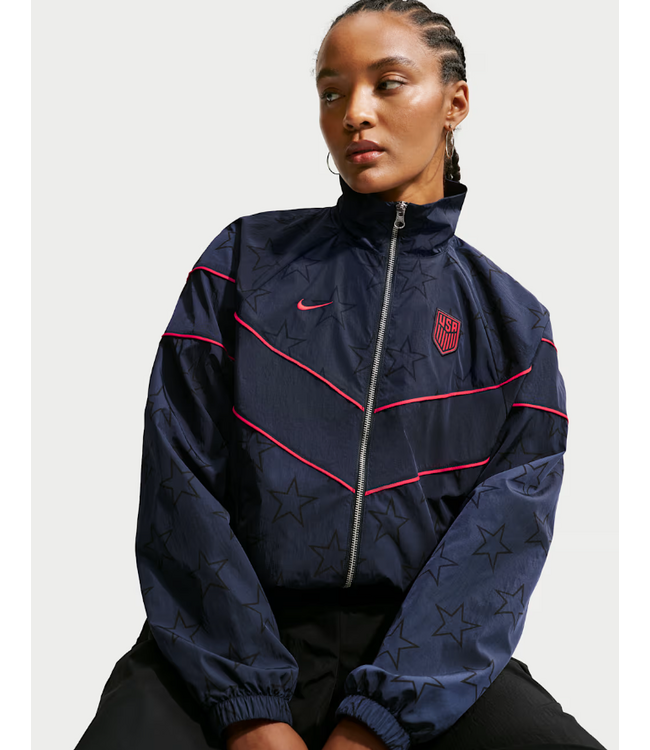 Nike Nike USA United States Womens World Cup 2026 Windrunner UV Woven Full-Zip Jacket - Dark Obsidian/University Red