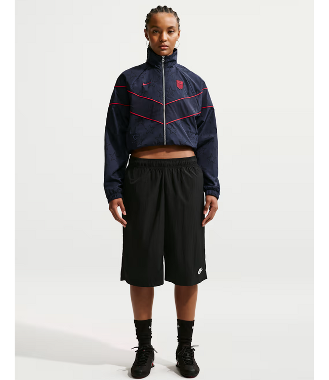Nike Nike USA United States Womens World Cup 2026 Windrunner UV Woven Full-Zip Jacket - Dark Obsidian/University Red