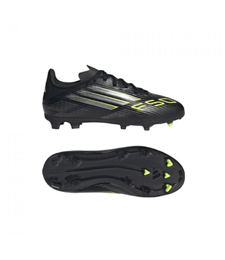 adidas adidas Jr F50 League FG Soccer Shoes - Core Black/Iron Metallic/Lucid Lemon