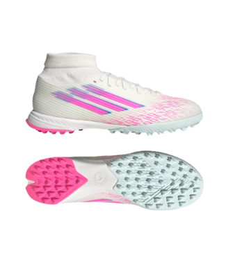 adidas adidas Womens F50 Sparkfusion League Mid TF Turf Shoes - White/Lucid Pink