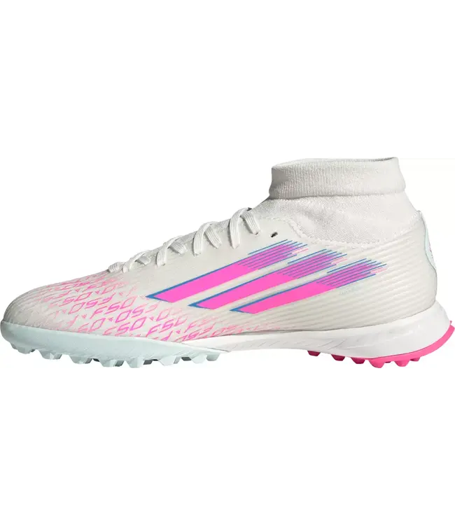adidas adidas Womens F50 Sparkfusion League Mid TF Turf Shoes - White/Lucid Pink