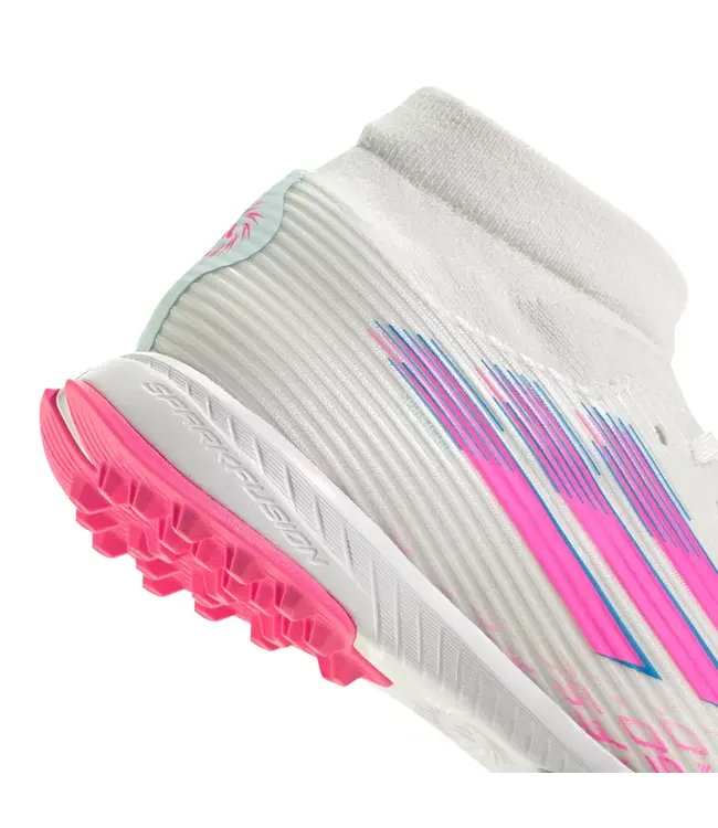 adidas adidas Womens F50 Sparkfusion League Mid TF Turf Shoes - White/Lucid Pink