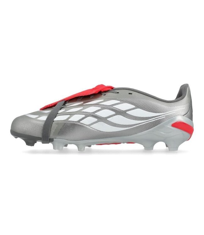 adidas adidas Predator 26 League Fold Over Tongue FG - Iron Metallic/Zero Metallic/Lucid Red