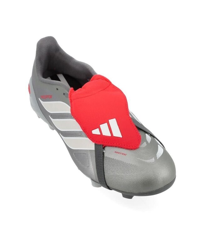 adidas adidas Predator 26 League Fold Over Tongue FG - Iron Metallic/Zero Metallic/Lucid Red