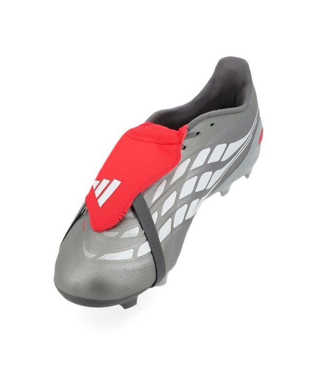 adidas adidas Predator 26 League Fold Over Tongue FG - Iron Metallic/Zero Metallic/Lucid Red