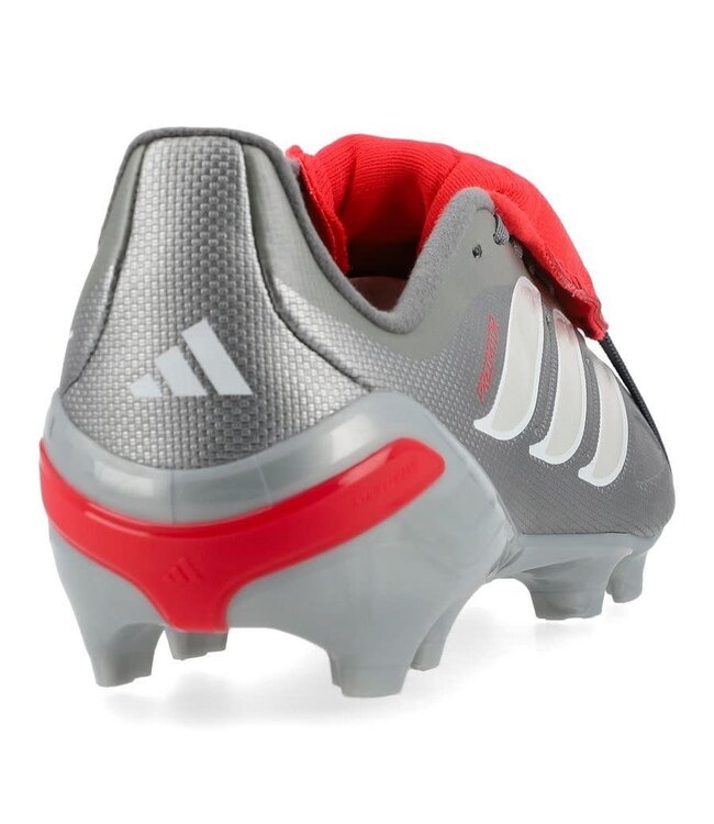 adidas adidas Predator 26 League Fold Over Tongue FG - Iron Metallic/Zero Metallic/Lucid Red