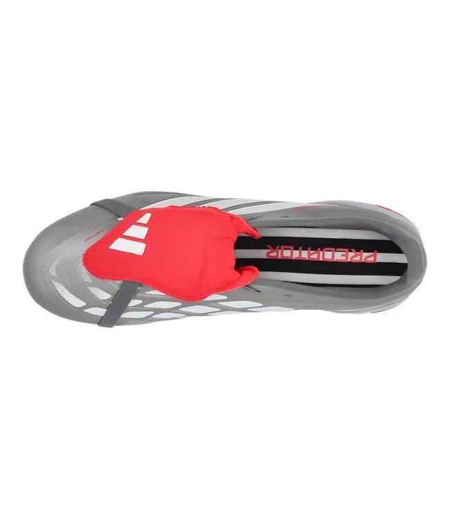 adidas adidas Predator 26 League Fold Over Tongue FG - Iron Metallic/Zero Metallic/Lucid Red