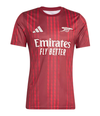 adidas adidas Arsenal 2025 - 26 Prematch Training Jersey- Burgundy/Pure Ruby