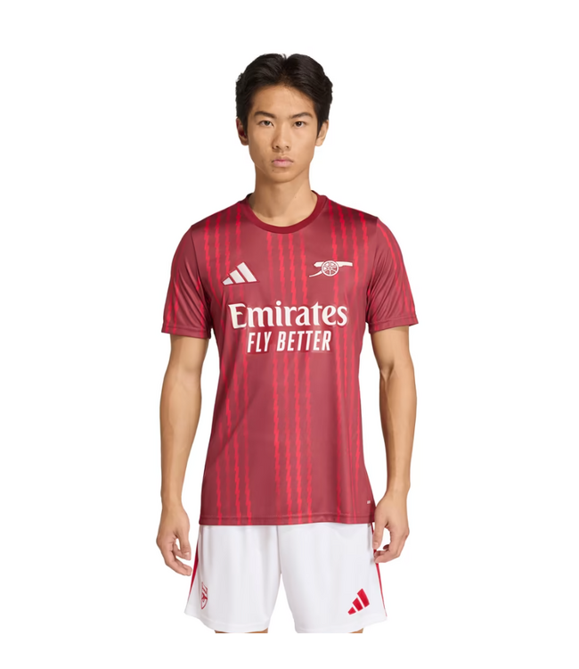 adidas adidas Arsenal 2025 - 26 Prematch Training Jersey- Burgundy/Pure Ruby