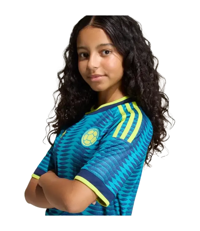 adidas adidas Youth Colombia World Cup 2026 Away Jersey - Mystery Petrol/Yellow