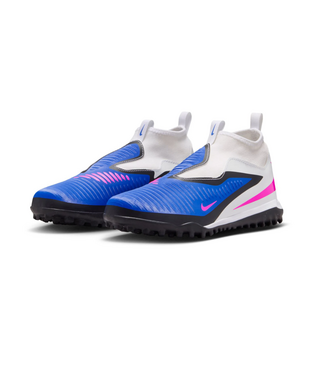 Nike Nike Jr Phantom 6 High Academy DF TF Turf Shoes - Racer Blue/White/Pink Blast
