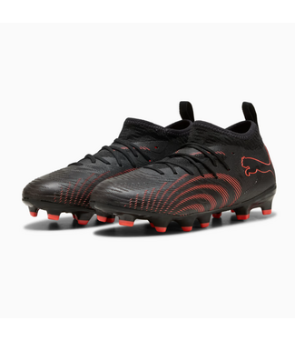 Puma Puma Jr Future 9 Match FG/AG Soccer Shoes -Black/Glowing Red/Strong Gray