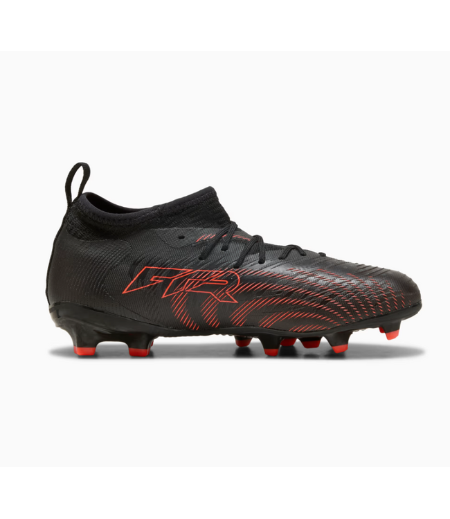 Puma Puma Jr Future 9 Match FG/AG Soccer Shoes -Black/Glowing Red/Strong Gray