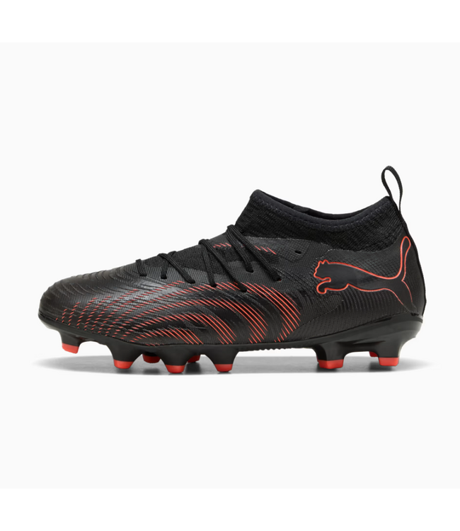 Puma Puma Jr Future 9 Match FG/AG Soccer Shoes -Black/Glowing Red/Strong Gray