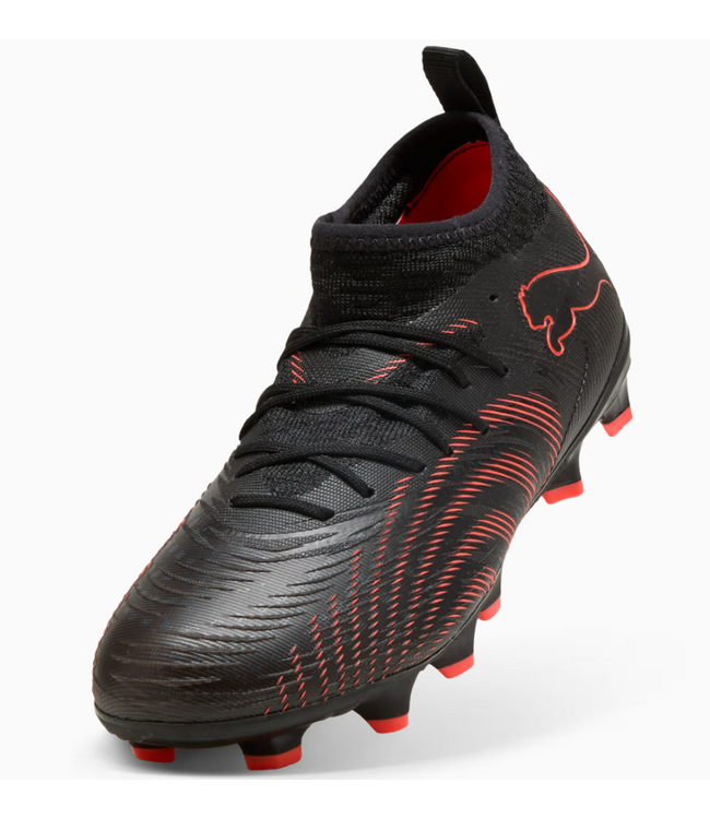Puma Puma Jr Future 9 Match FG/AG Soccer Shoes -Black/Glowing Red/Strong Gray