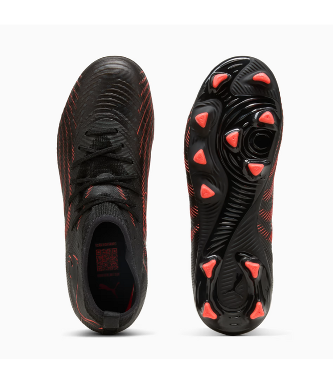 Puma Puma Jr Future 9 Match FG/AG Soccer Shoes -Black/Glowing Red/Strong Gray