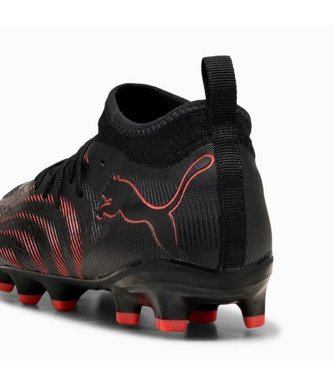 Puma Puma Jr Future 9 Match FG/AG Soccer Shoes -Black/Glowing Red/Strong Gray