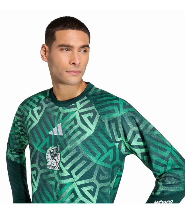 adidas adidas Mexico WC World Cup 2026 Long Sleeve Prematch Training Jersey - Aurora Ivy
