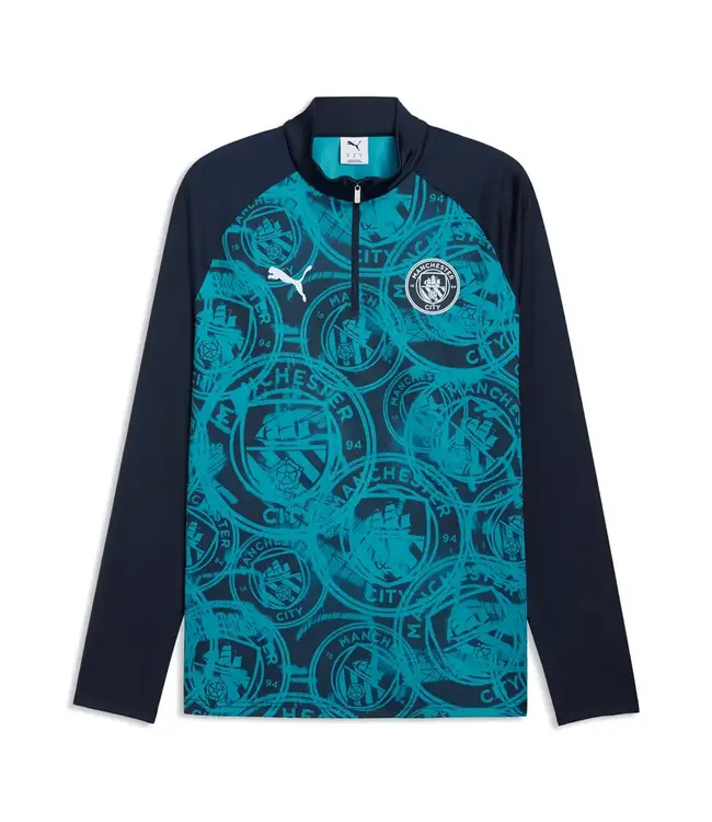 Puma Puma Manchester City 2025 - 26 Quarter Zip Training Top - Dark Navy/Jade