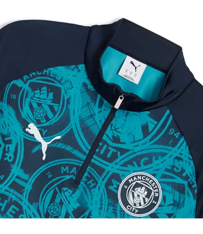 Puma Puma Manchester City 2025 - 26 Quarter Zip Training Top - Dark Navy/Jade