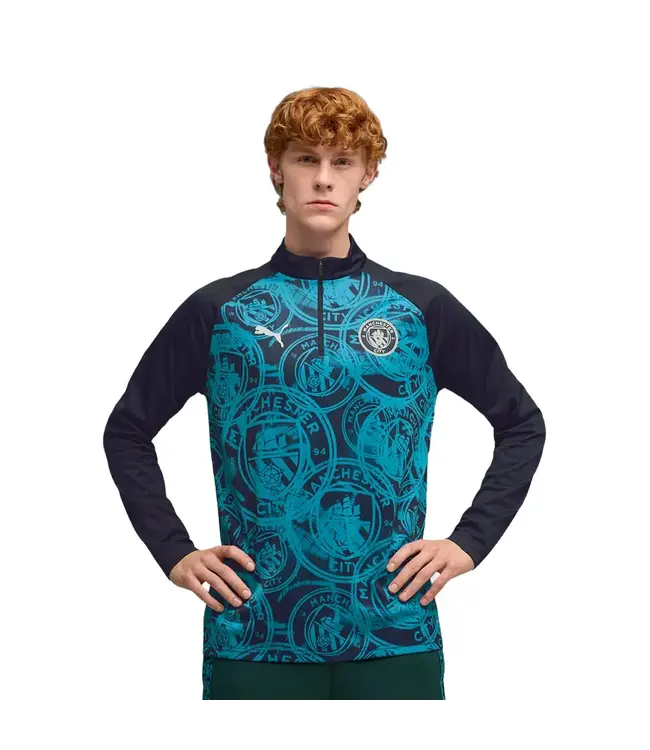 Puma Puma Manchester City 2025 - 26 Quarter Zip Training Top - Dark Navy/Jade