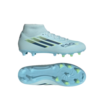 adidas adidas Womens F50 Sparkfusion  Club Mid FG / MG - Almost Blue/Dusky Petrol/Hi-Res Yellow