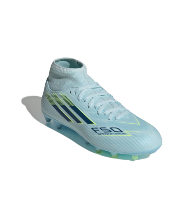 adidas adidas Womens F50 Sparkfusion  Club Mid FG / MG - Almost Blue/Dusky Petrol/Hi-Res Yellow