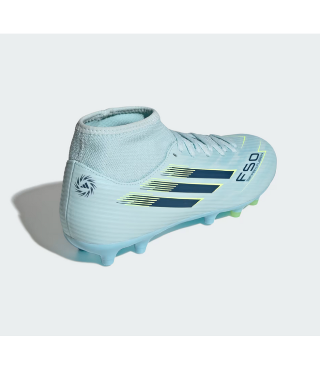adidas adidas Womens F50 Sparkfusion  Club Mid FG / MG - Almost Blue/Dusky Petrol/Hi-Res Yellow