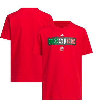 adidas adidas Youth Mexico WC World Cup 2026 Graphic Fan Tee Shirt - Better Scarlet