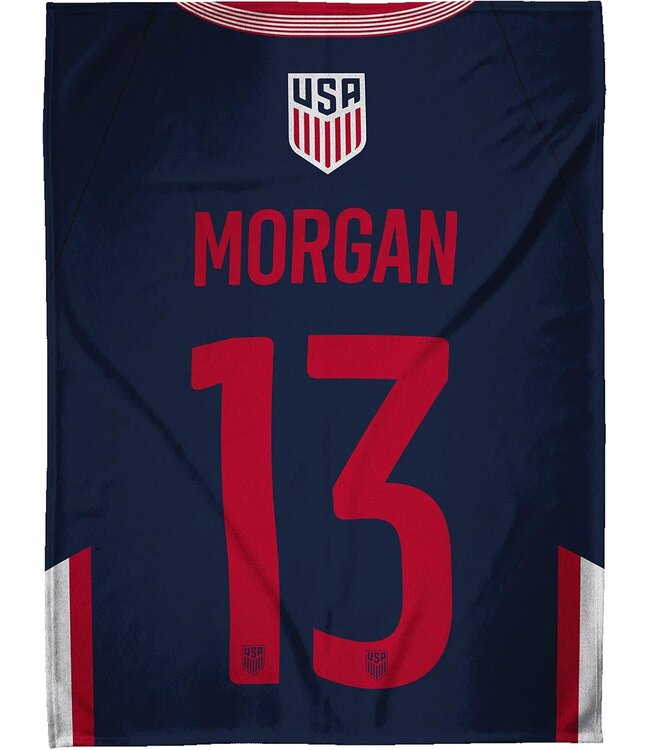 Sleep Squad Sleep Squad USWNT Alex Morgan # 13 Classic Raschel Plush 60 x 80 Jersey Blanket