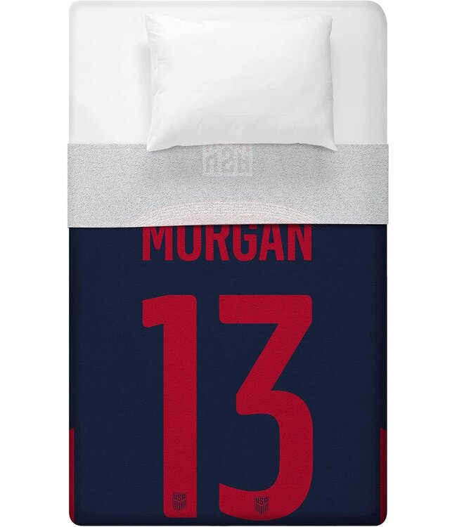Sleep Squad Sleep Squad USWNT Alex Morgan # 13 Classic Raschel Plush 60 x 80 Jersey Blanket