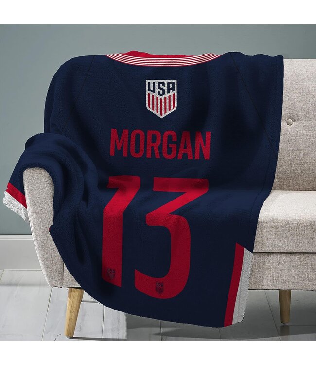 Sleep Squad Sleep Squad USWNT Alex Morgan # 13 Classic Raschel Plush 60 x 80 Jersey Blanket