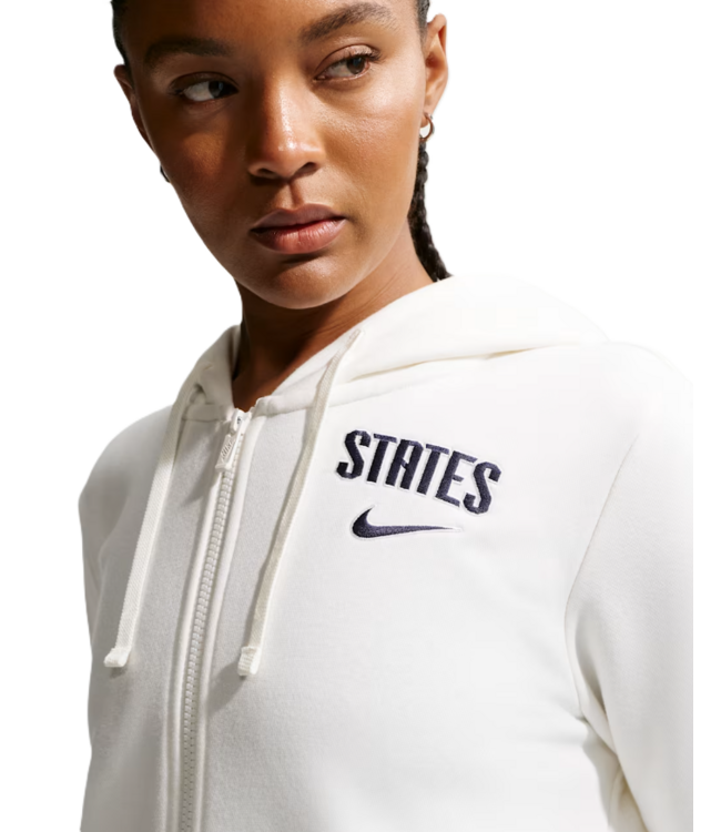 Nike Nike USA United States Womens USWNT Club Fleece Full Zip Hoodie-  Sail/Midnight Navy
