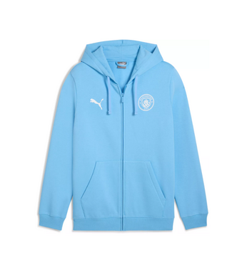 Puma Puma Manchester City Essentials Full-Zip Hoodie - Team Light Blue/White