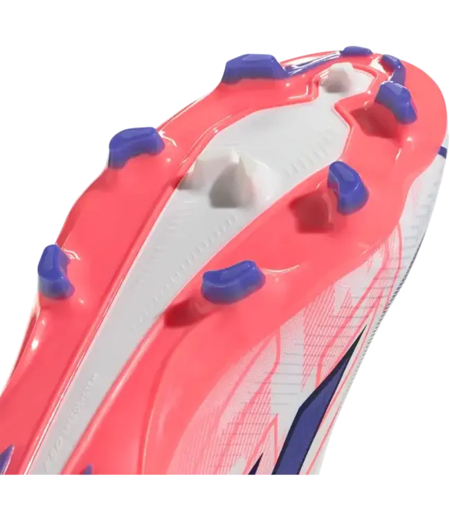 adidas adidas F50 Hyperfast Mid League FG Cleats -Cloud White/Solar Purple/Solar Turbo